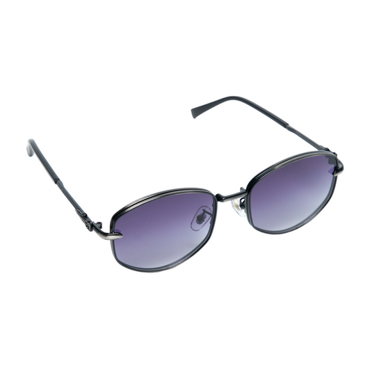 Chokore Classic Round Metal Sunglasses (Black & Gray)