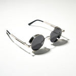 Chokore Chokore Natural Lava Stone Beaded Necklace Chokore Retro Polarized Round Sunglasses (Black & Silver)
