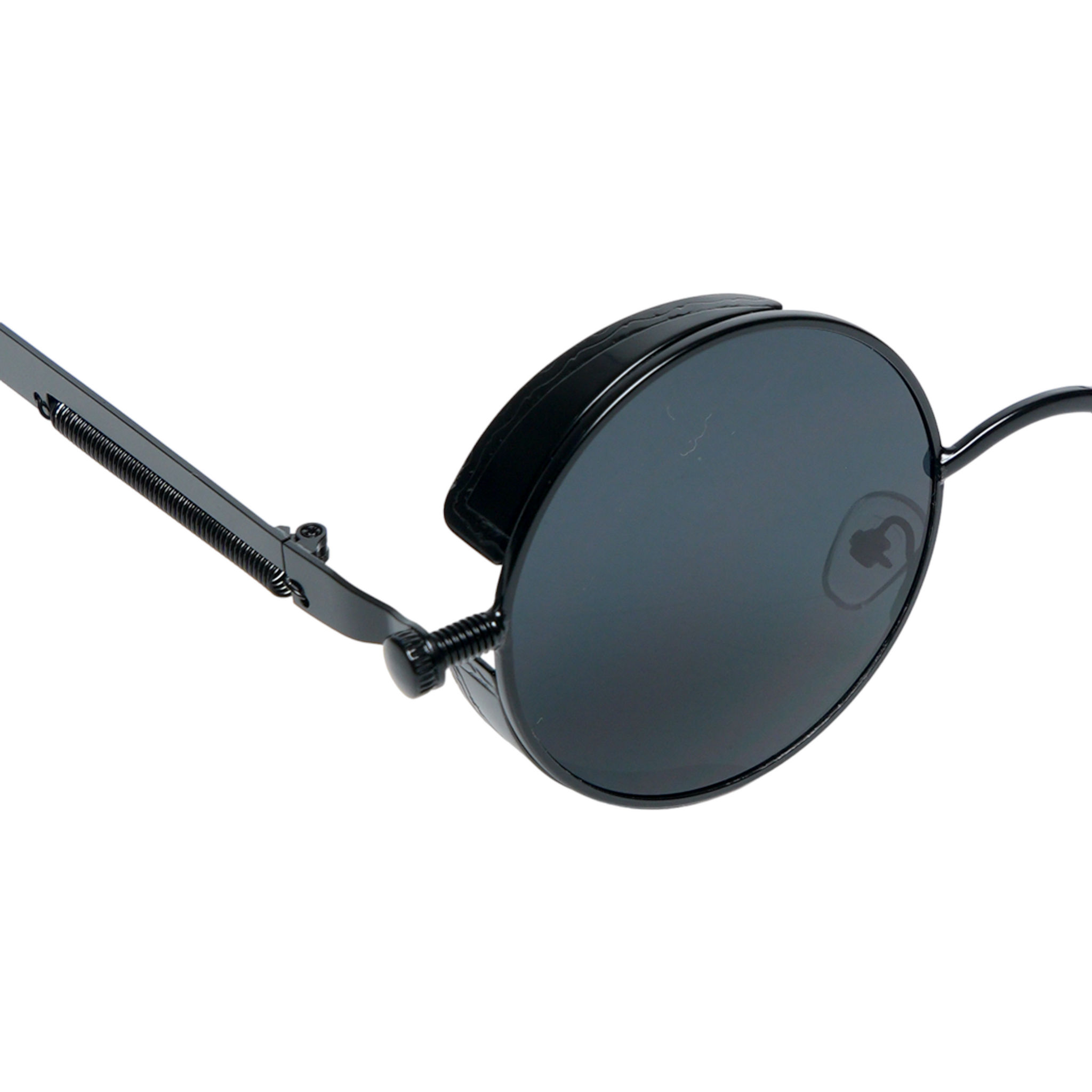 Chokore Retro Polarized Round Sunglasses (Black)