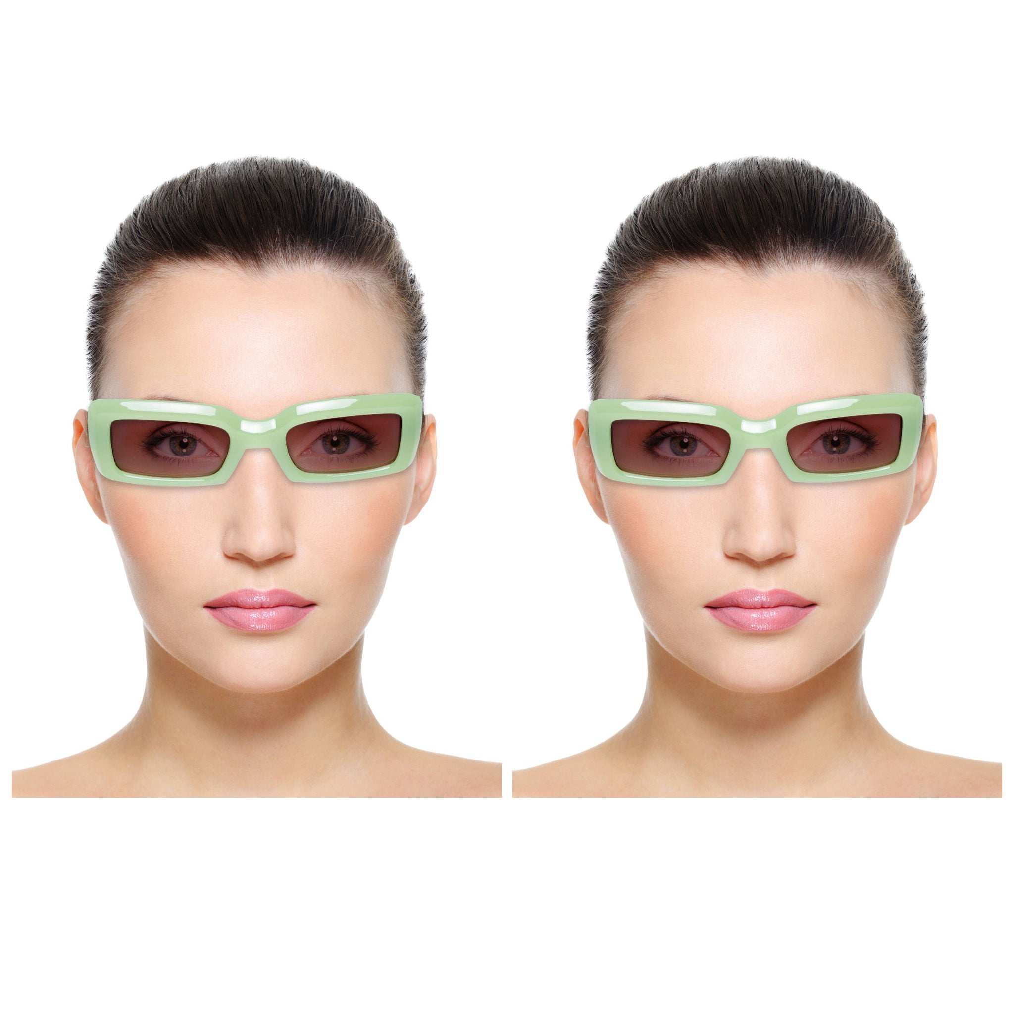 Chokore Rectangular Sunglasses with UV 400 Protection (Green)