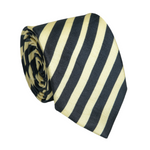 Chokore Chokore Off-White & Black Stripes Silk Necktie - Plaids Range 