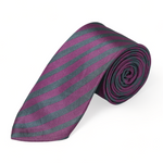 Chokore Chokore Mauve & Gray Stripes Silk Necktie - Plaids Range 