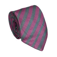 Chokore Chokore Mauve & Gray Stripes Silk Necktie - Plaids Range