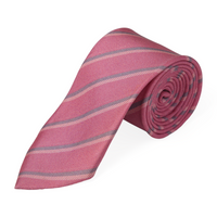 Chokore Chokore Pink Striped Silk Necktie - Plaids Range
