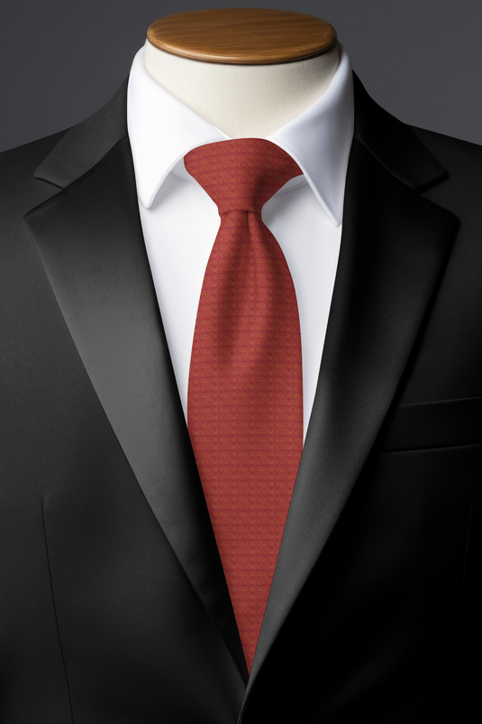 Chokore Red & Orange Herringbone Silk Necktie