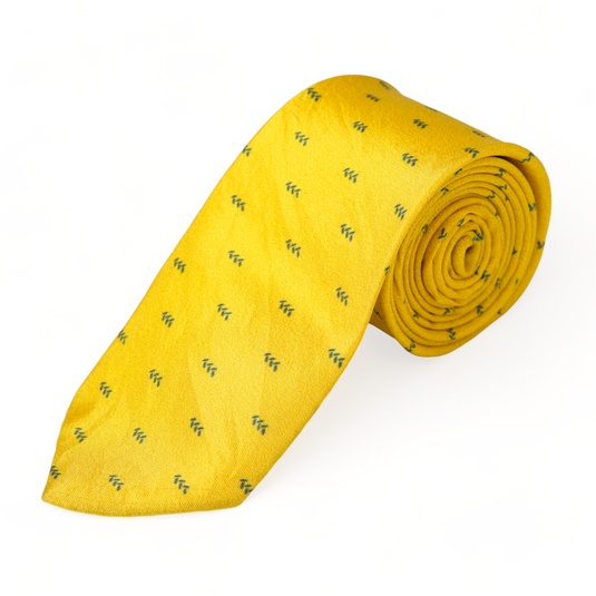 Chokore Yellow Leaf Silk Necktie - Wildlife Range