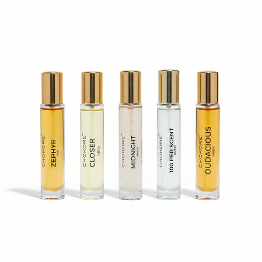 Perfume Combo Set of 5x15ml (Zephyr + Closer+ 100 Per Scent+ Oudacious + Midnight)