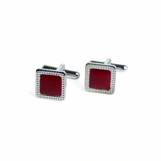 Chokore Textured Square Cufflinks (Burgundy)