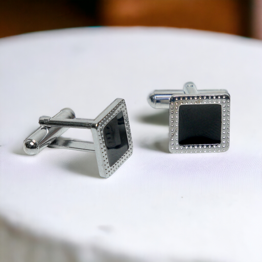 Chokore Textured Square Cufflinks (Black)