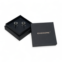 Chokore Chokore Textured Square Cufflinks (Black)