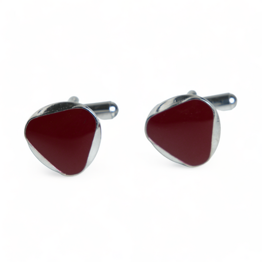 Chokore Circular Triangle Cufflinks (Burgundy)