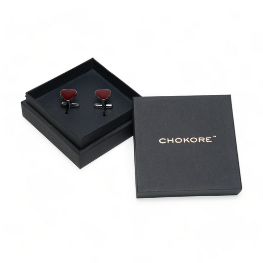Chokore Circular Triangle Cufflinks (Burgundy)