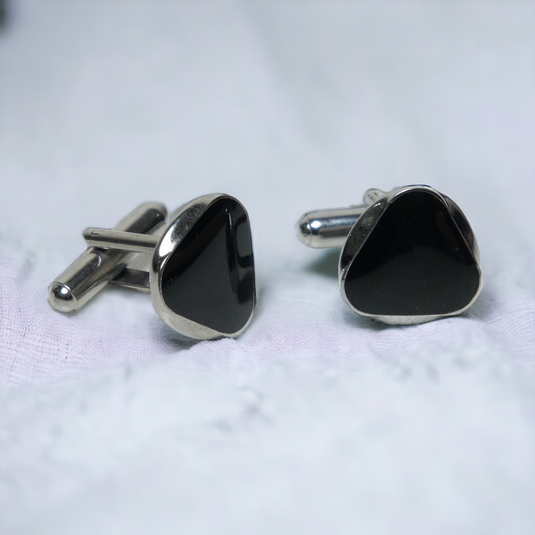 Chokore Circular Triangle Cufflinks (Black)