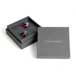 Chokore Chokore Silver Crystal Cufflinks (Red) 