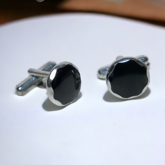 Chokore Circular Octagon Cufflinks (Black)