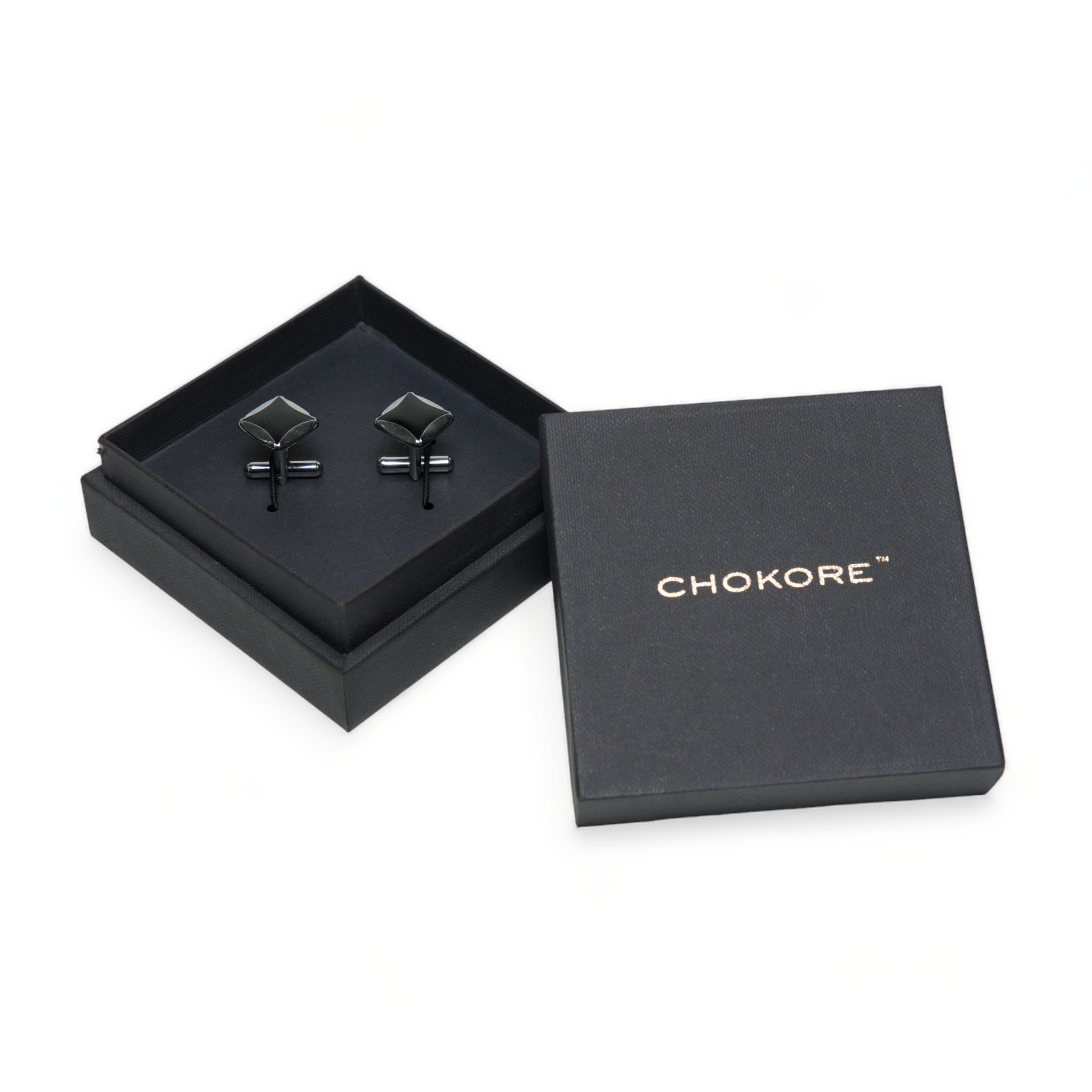 Chokore Curved Square Cufflinks (Black)