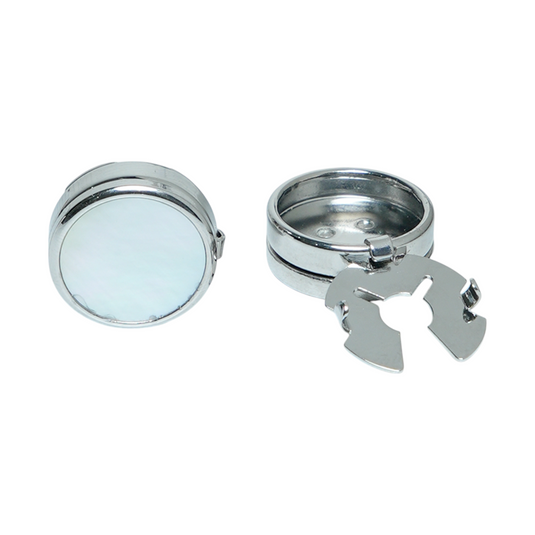 Gunmetal & Pearl Brass Cuff Buttons – Easy-Fit Modern Wear