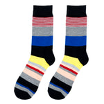Chokore Chokore Navy Blue And Dark Grey Ankle Bamboo Socks Chokore Black Striped Socks