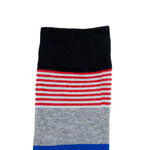 Chokore Chokore Navy Blue And Dark Grey Ankle Bamboo Socks Chokore Black Striped Socks