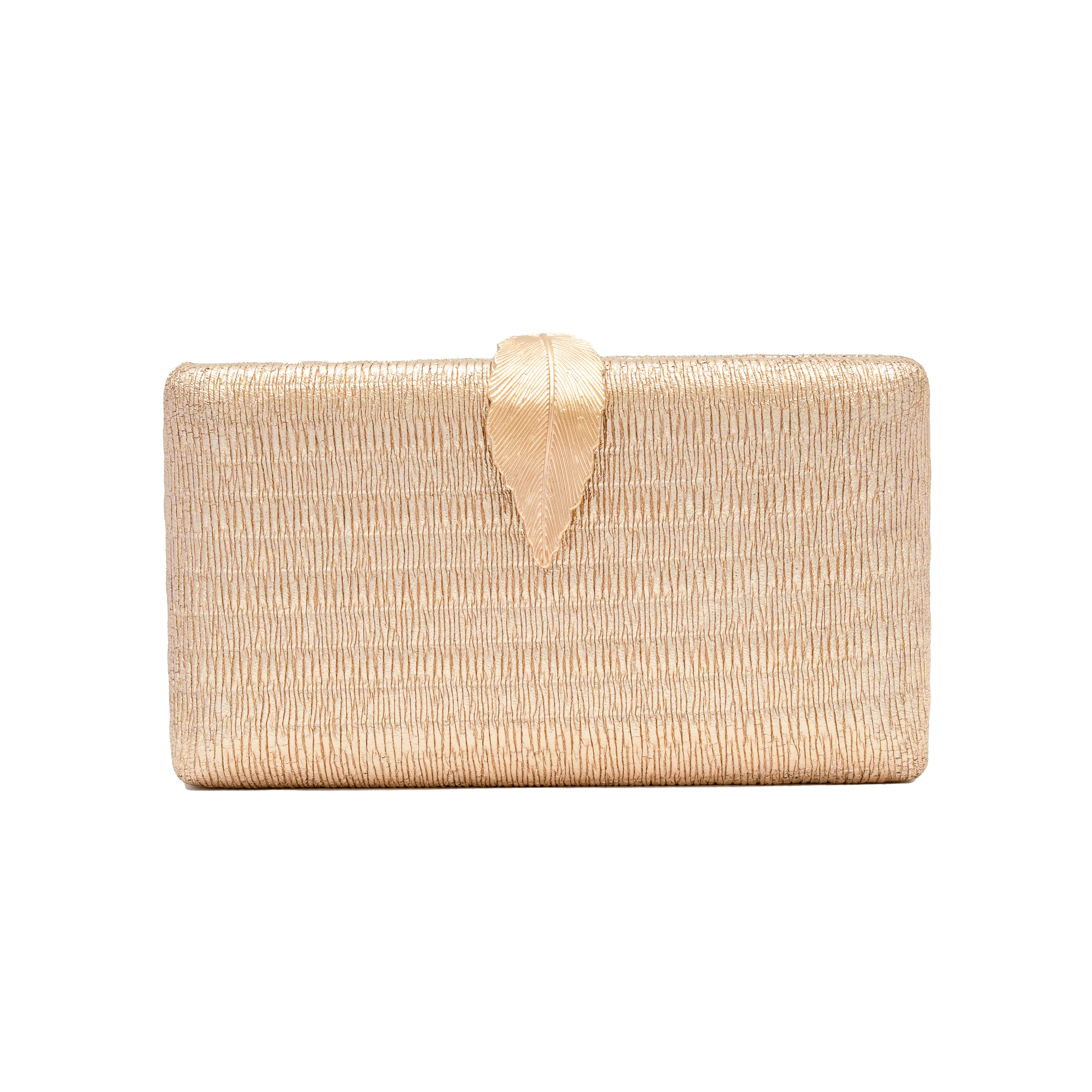 chokore Chokore Shimmery Leaf Clutch/Handbag (Champagne)