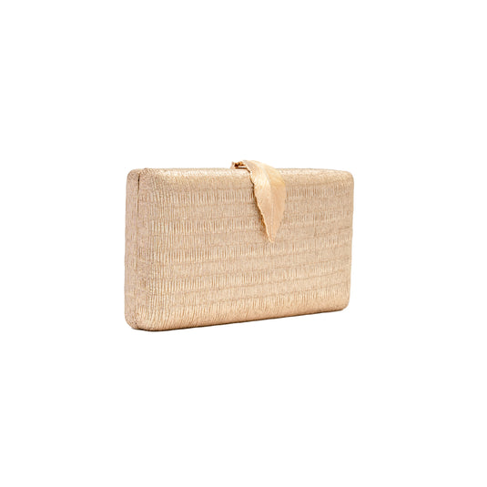 Chokore Chokore Shimmery Leaf Clutch/Handbag (Champagne) 