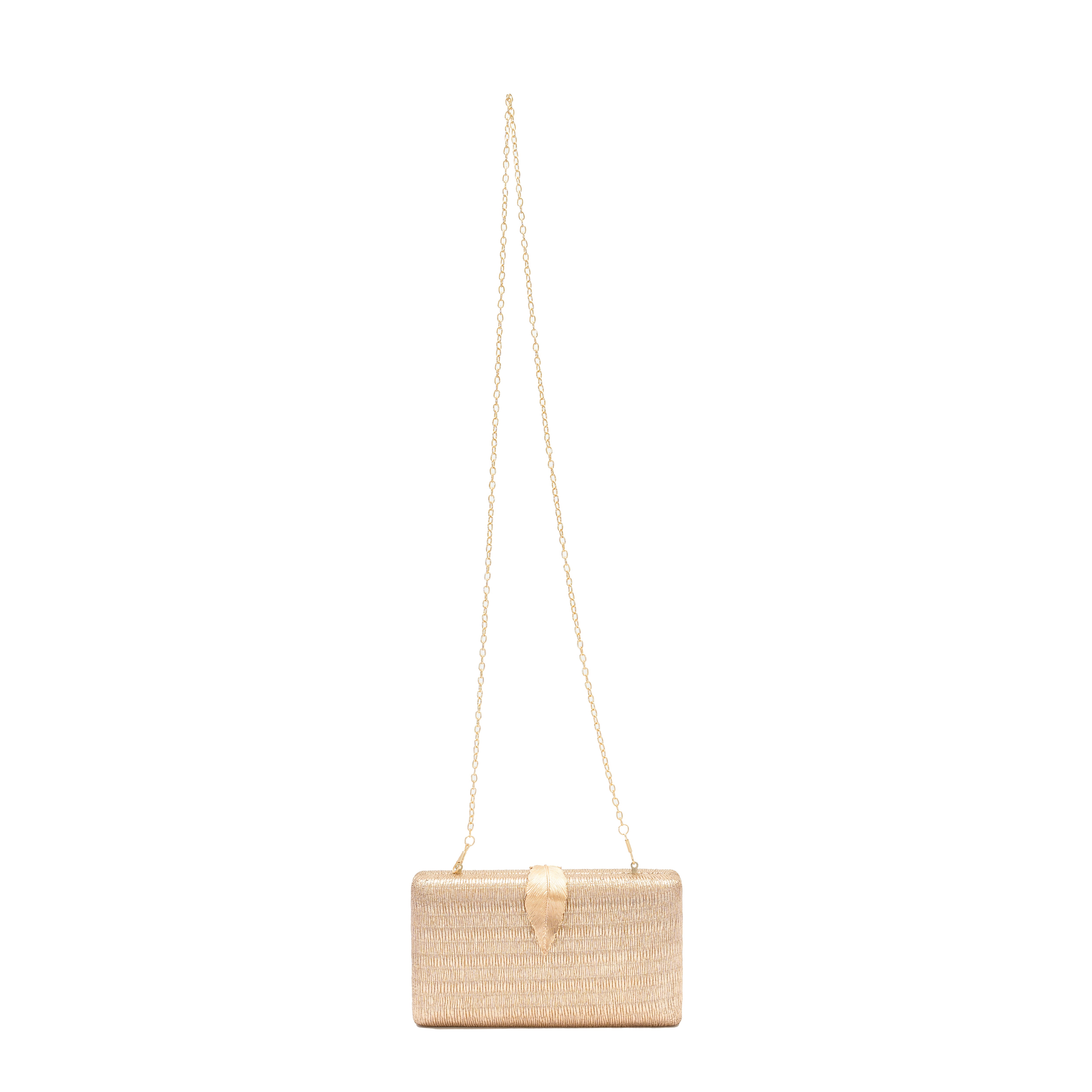 chokore Chokore Shimmery Leaf Clutch/Handbag (Champagne)