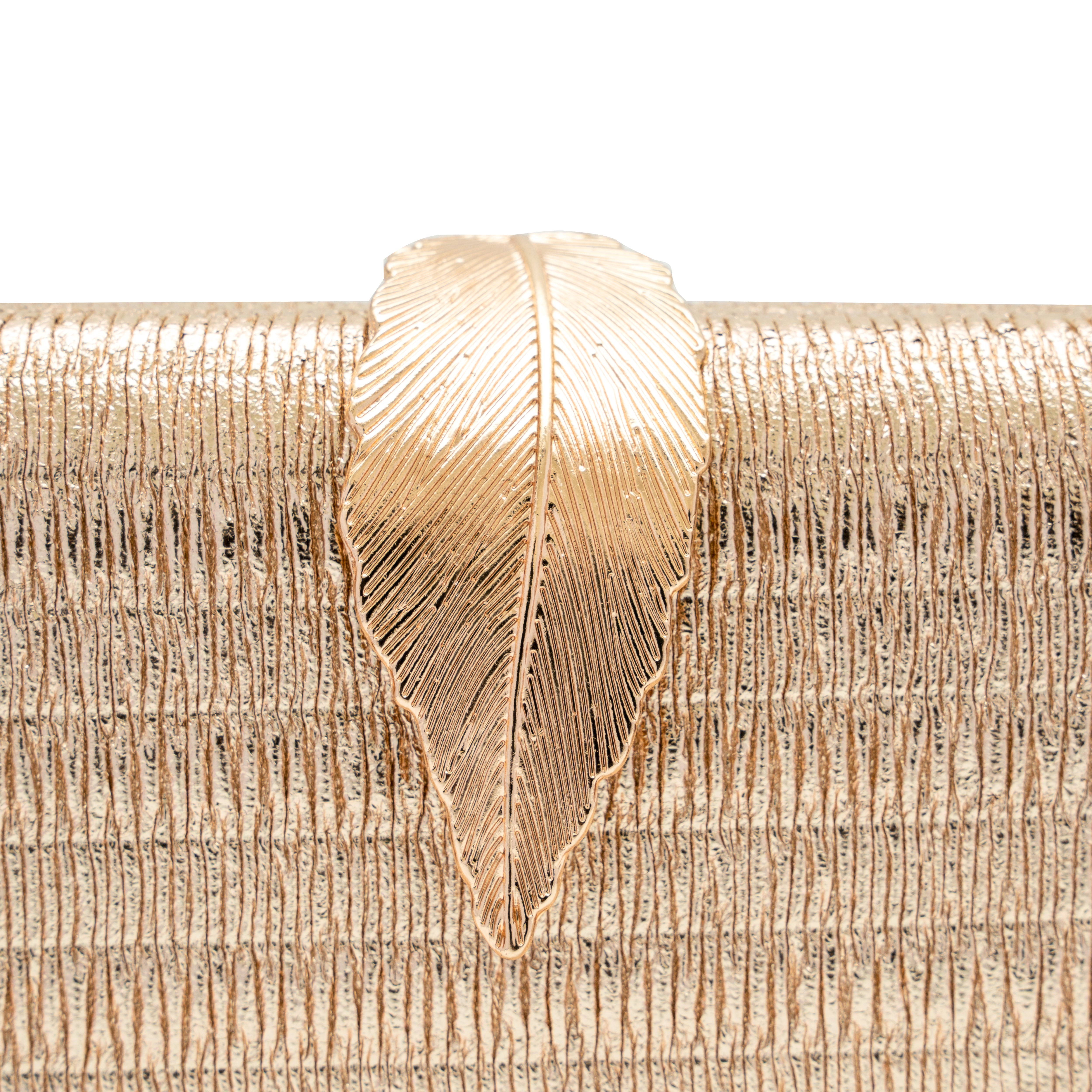 chokore Chokore Shimmery Leaf Clutch/Handbag (Champagne)