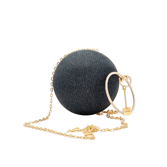 Chokore Chokore Spherical Rhinestone Crossbody Bag (Black) 