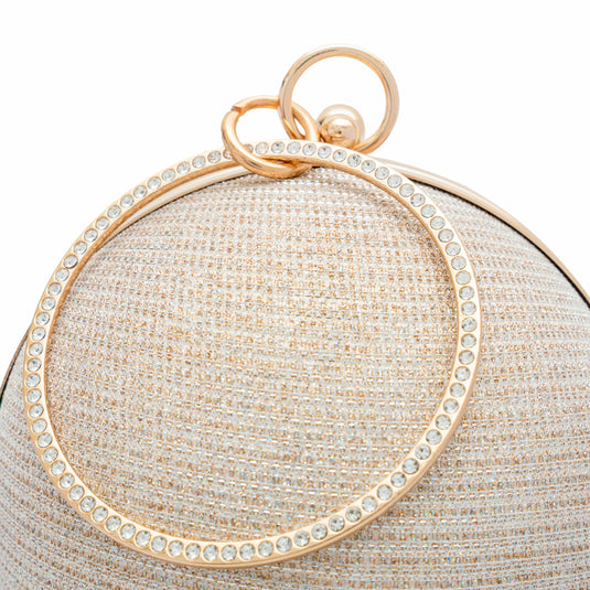 Chokore Chokore Spherical Rhinestone Crossbody Bag (Golden) 