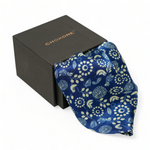 Chokore Chokore Blue and white Satin Silk pocket square from the Wildlife Collection 