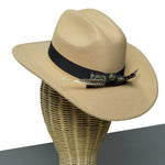 Chokore  Chokore Cattleman Cowboy Hat with Feather Ribbon (Camel)