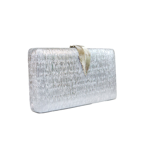 Chokore Shimmery Leaf Clutch/Handbag (Silver) - Chokore Shimmery Leaf Clutch/Handbag (Silver)