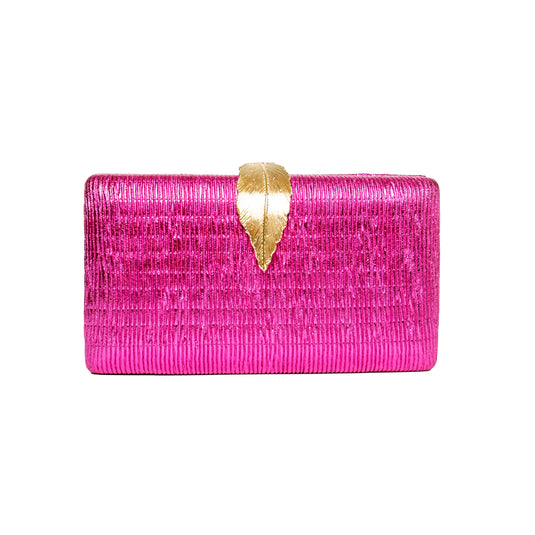 Chokore Chokore Shimmery Leaf Clutch/Handbag (Pink) 