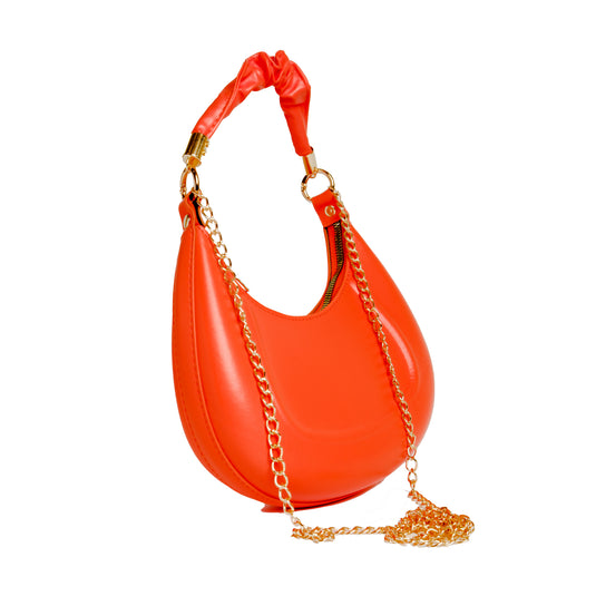 Chokore Chokore Baguette Bag with Gold Chain (Orange) 
