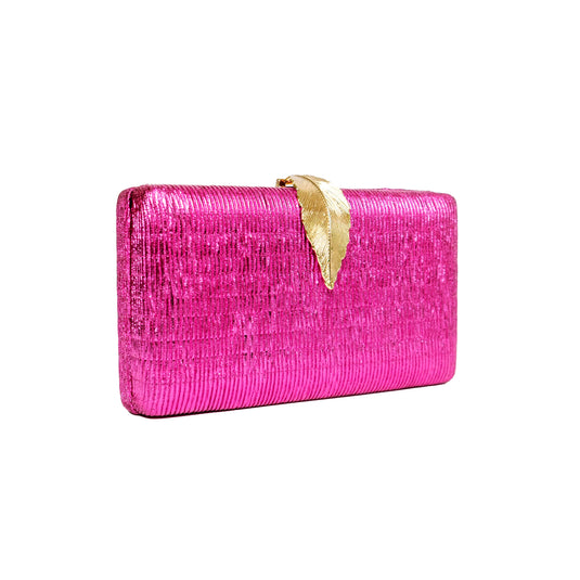 Chokore Chokore Shimmery Leaf Clutch/Handbag (Pink) 