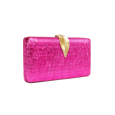 Chokore Shimmery Leaf Clutch/Handbag (Pink) - Chokore Shimmery Leaf Clutch/Handbag (Pink)