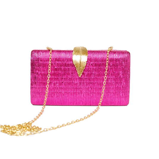 Chokore Chokore Shimmery Leaf Clutch/Handbag (Pink) 