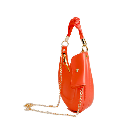 Chokore Chokore Baguette Bag with Gold Chain (Orange) 