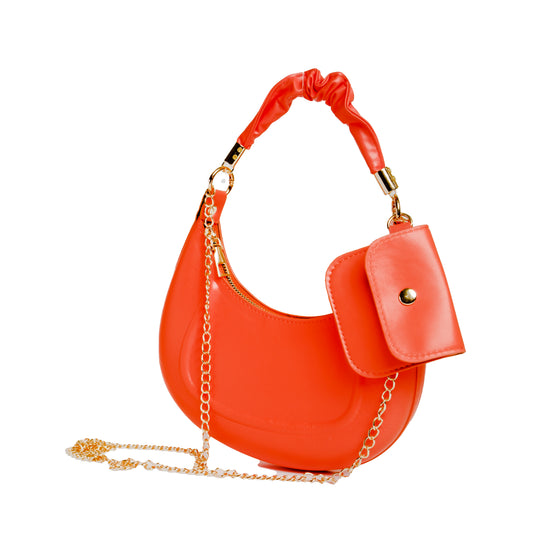 Chokore Chokore Baguette Bag with Gold Chain (Orange) 