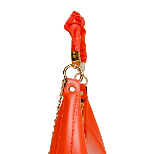 Chokore Chokore Baguette Bag with Gold Chain (Orange) 