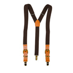 Chokore  Chokore Y-shaped Suspenders with Leather detailing and adjustable Elastic Strap (Chocolate Brown)