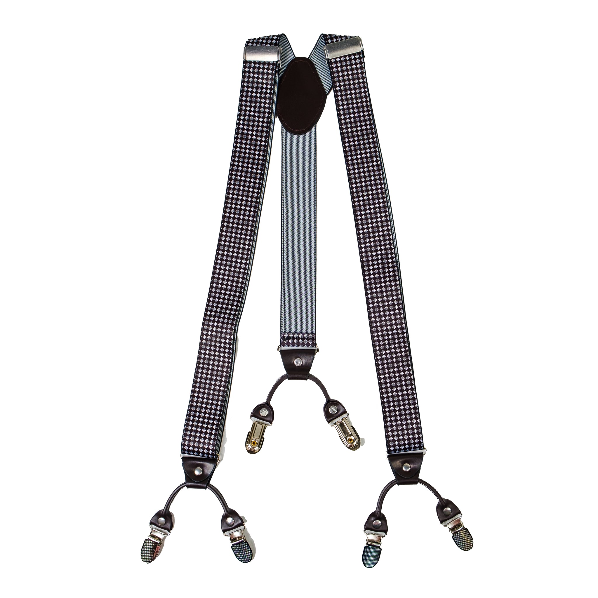 Chokore Stretchy Y-shaped Suspenders with 6-clips (Black & White)
