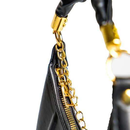 Chokore Chokore Baguette Bag with Gold Chain (Black) 