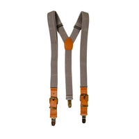 Chokore Chokore Y-shaped Suspenders with Leather detailing and adjustable Elastic Strap (Light Gray)