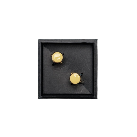 Chokore Round Gold Cufflinks (Yellow)