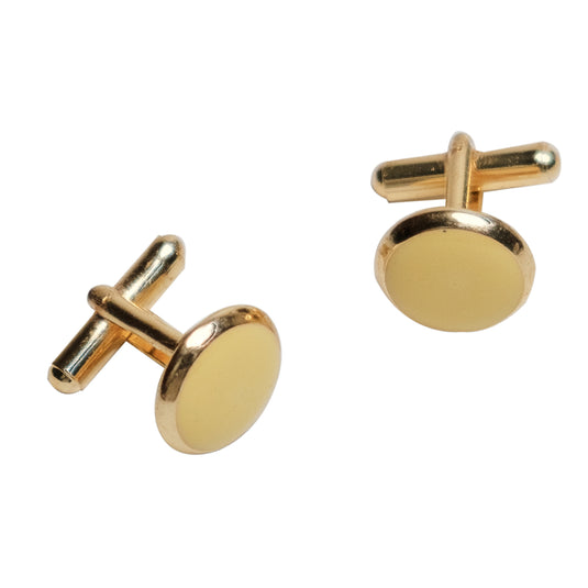 Chokore Round Gold Cufflinks (Yellow)