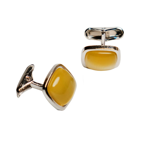 Chokore Squircle Cufflinks with Stone (Yellow) - Chokore Squircle Cufflinks with Stone (Yellow)