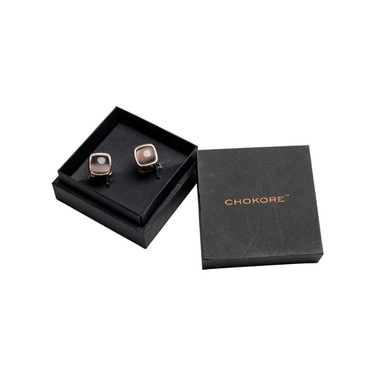 Chokore Squircle Cufflinks with Stone (Dark Gray)