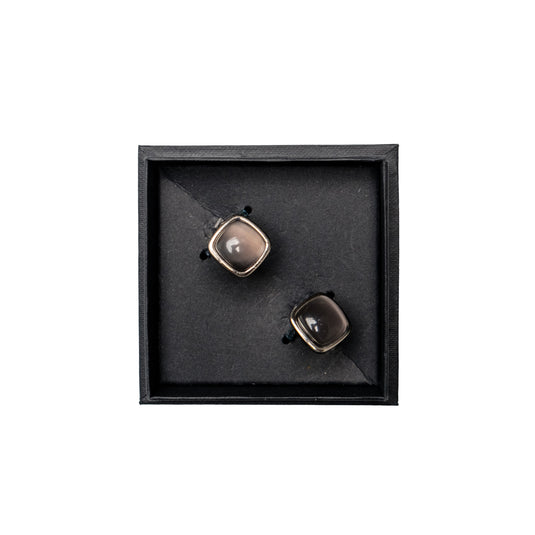 Chokore Squircle Cufflinks with Stone (Dark Gray)