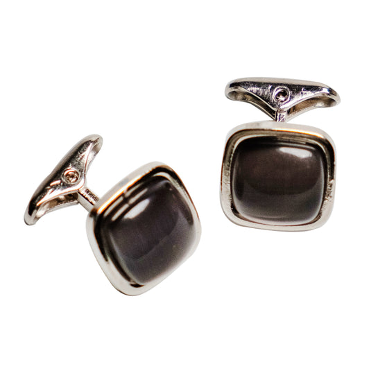 Chokore Squircle Cufflinks with Stone (Dark Gray)